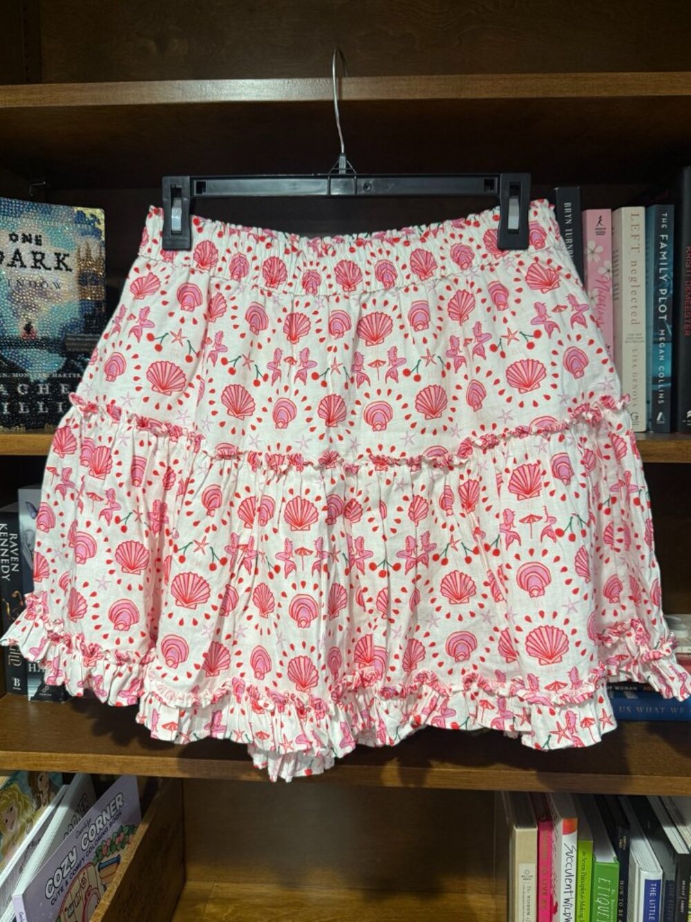 Hill House Home The Paz Mini Skirt in Mermaid Linen Ruffle Size L